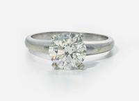 A Ladies 14K White Gold Solitaire Ring with 2.65 Carat Round Brilliant-Cut Diamond, GIA Certified