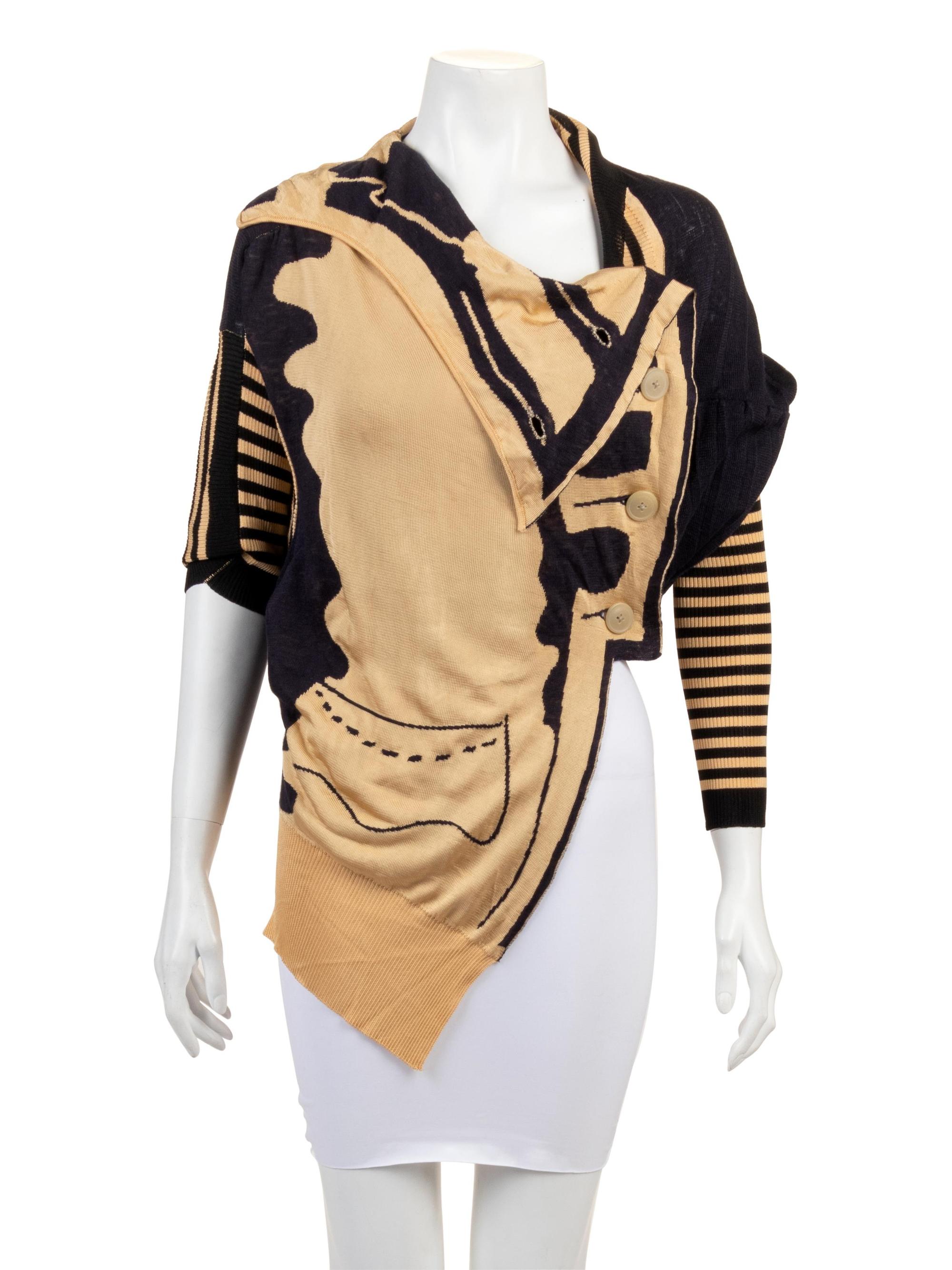 Vivienne Westwood Asymmetrical Trompe-l'œi Sweater, 1980-90s