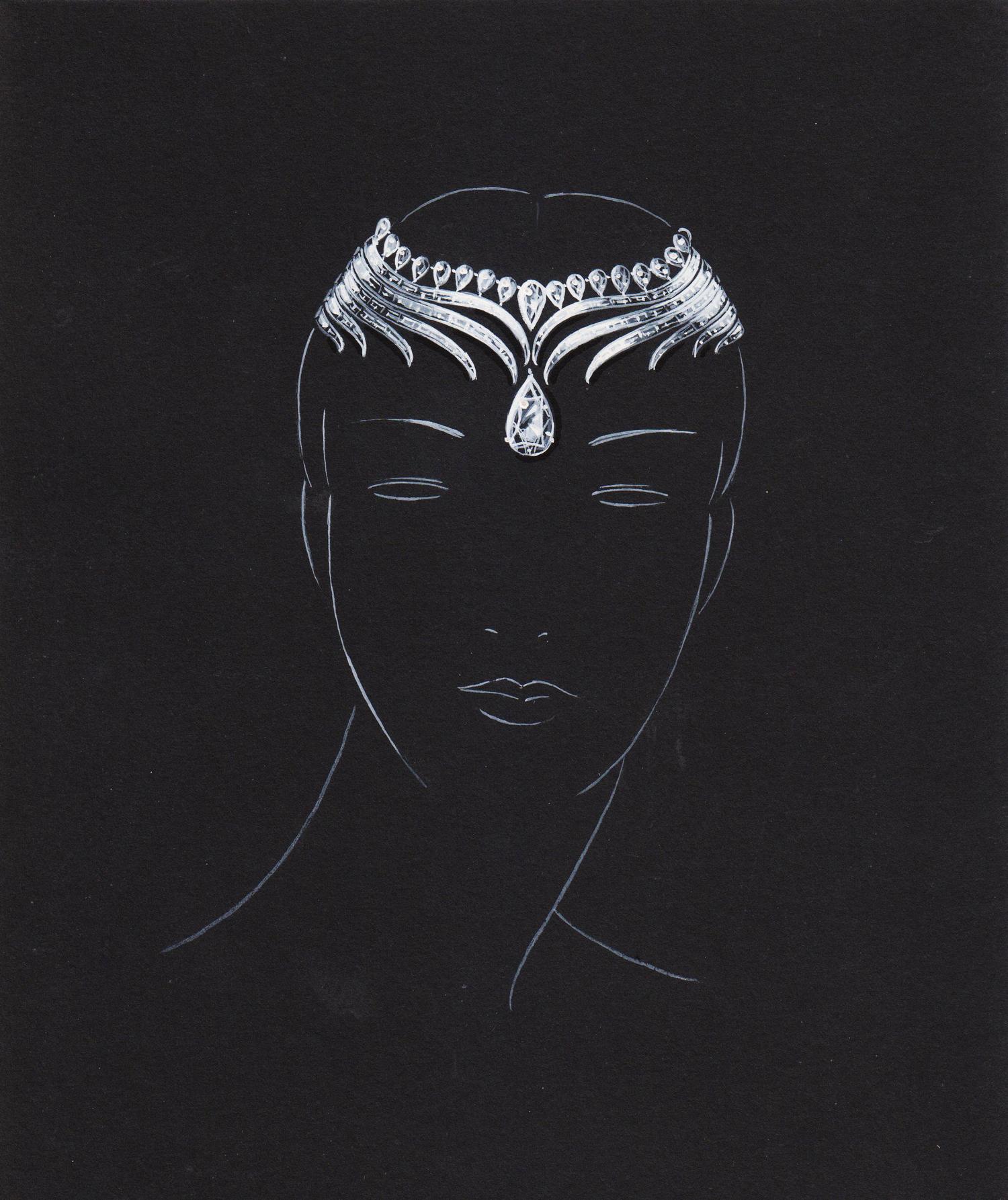 A Collection of Original Gouache on Paper Jewelry Designs by Anne Howe Geyer for Trabert & Hoeffer-Mauboussin and Others, Circa 1950's,