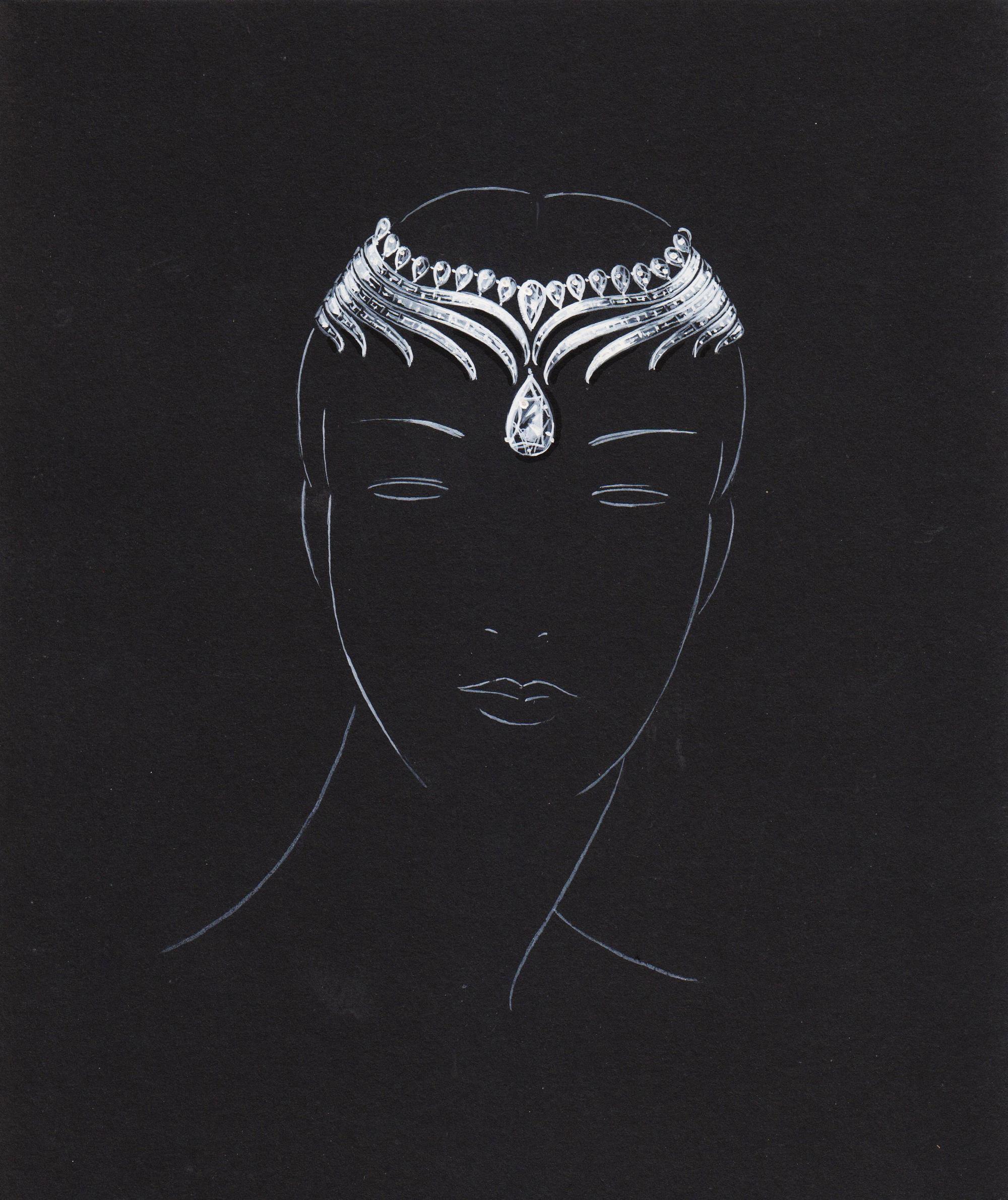 A Collection of Original Gouache on Paper Jewelry Designs by Anne Howe Geyer for Trabert & Hoeffer-Mauboussin and Others, Circa 1950's,