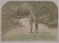 Harold Altman, (American, 1924-2003), Four Walking Figures and Conversation VII (two works)