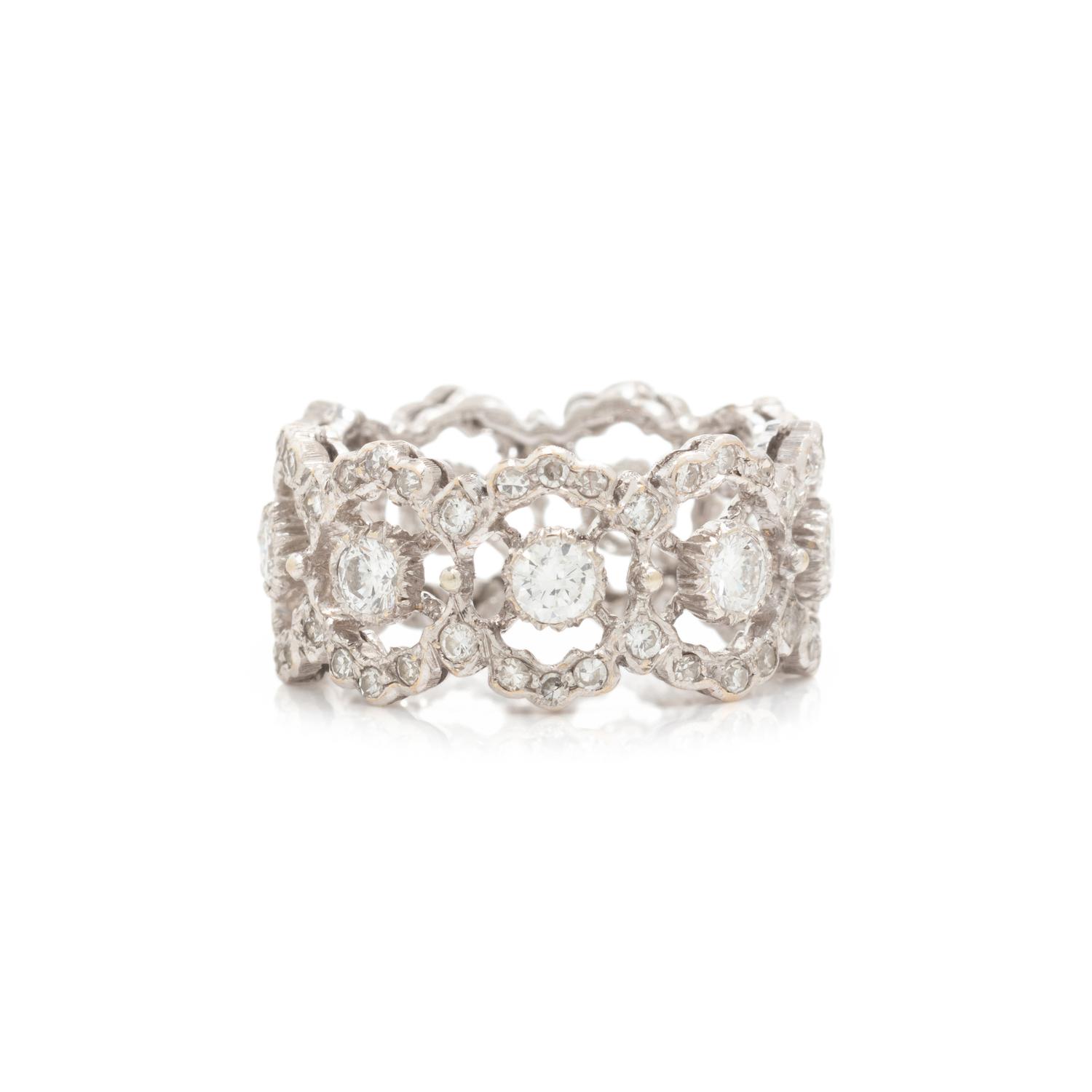 BUCCELLATI, WHITE GOLD AND DIAMOND RING