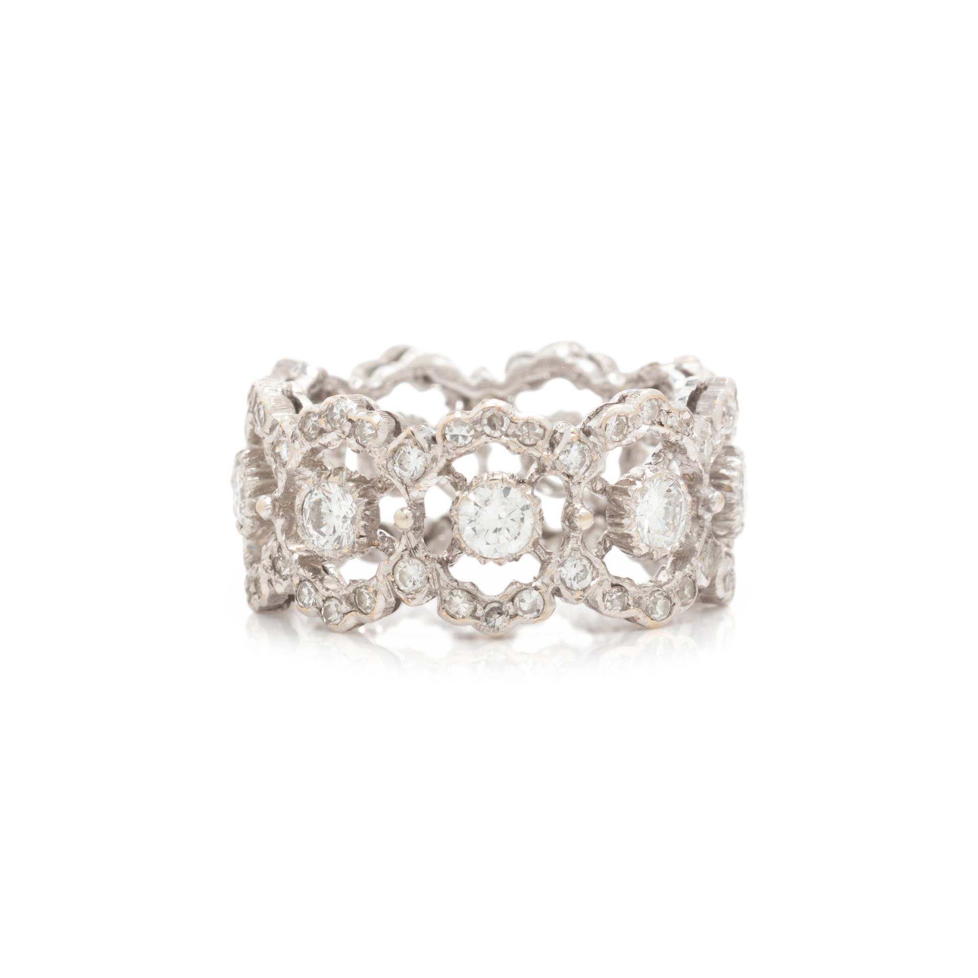 BUCCELLATI, WHITE GOLD AND DIAMOND RING