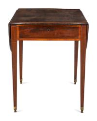 A George III Satinwood-Banded Mahogany Pembroke Table