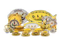 An Assembled Set of French Quimper Dinnerware