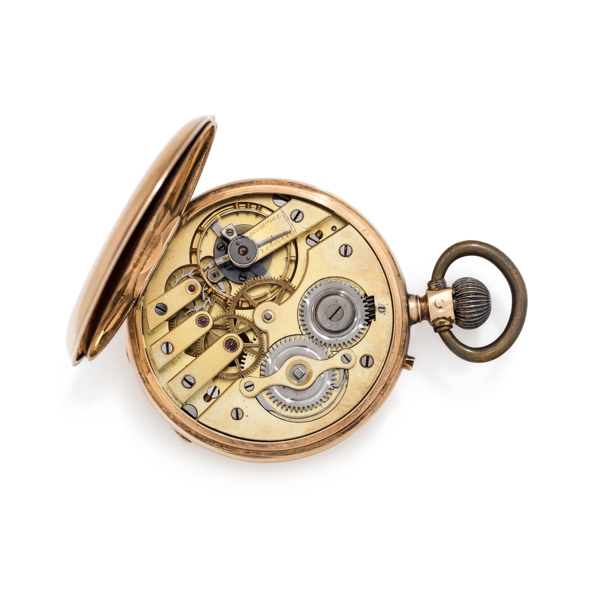 14K YELLOW GOLD OPEN FACE POCKET WATCH