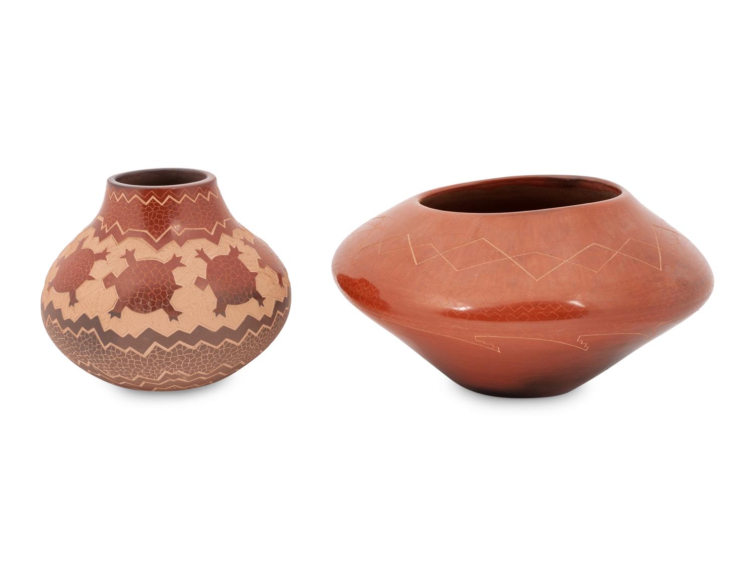 Sgraffito Pottery Jar, PLUS