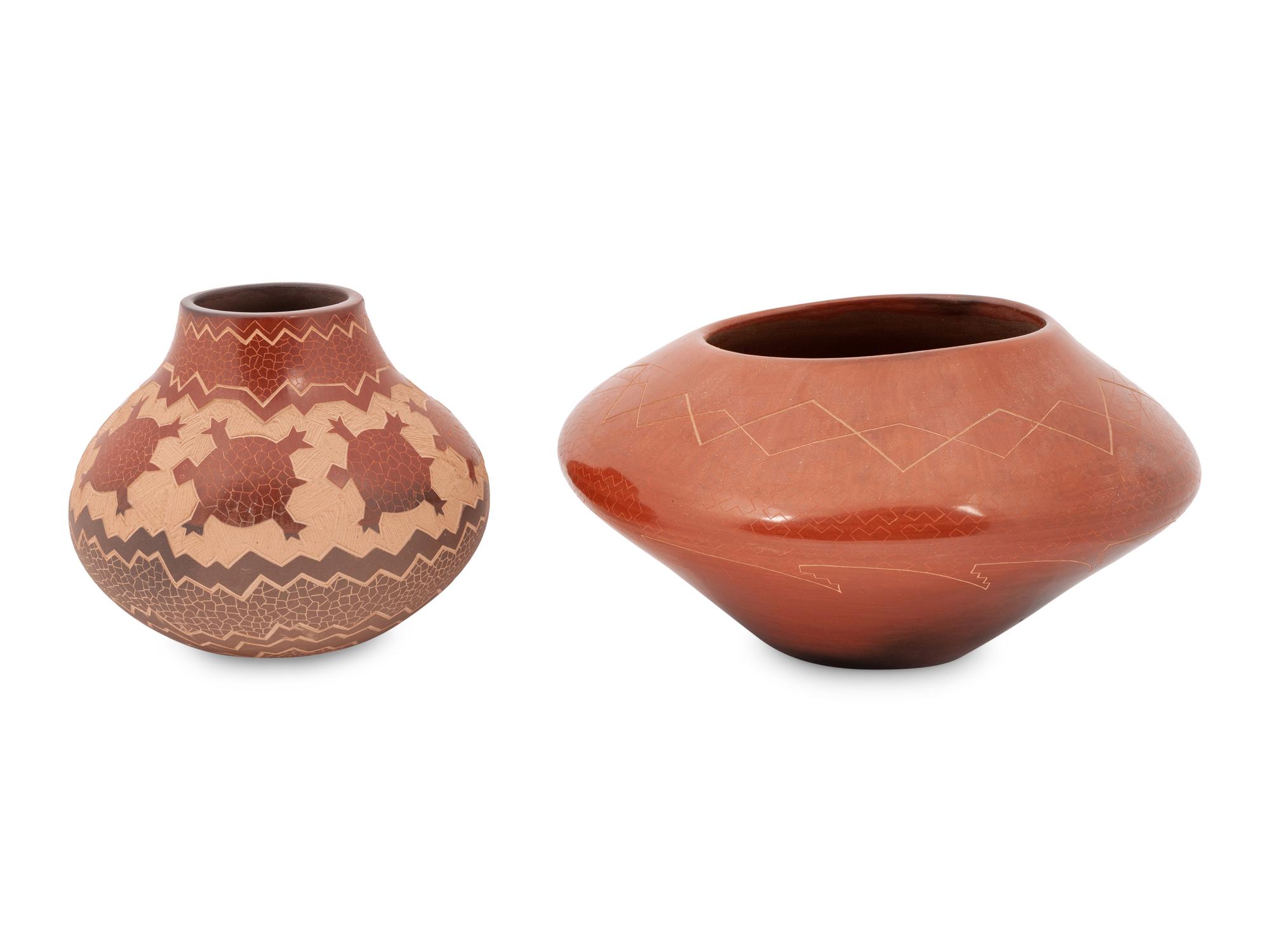 Sgraffito Pottery Jar, PLUS