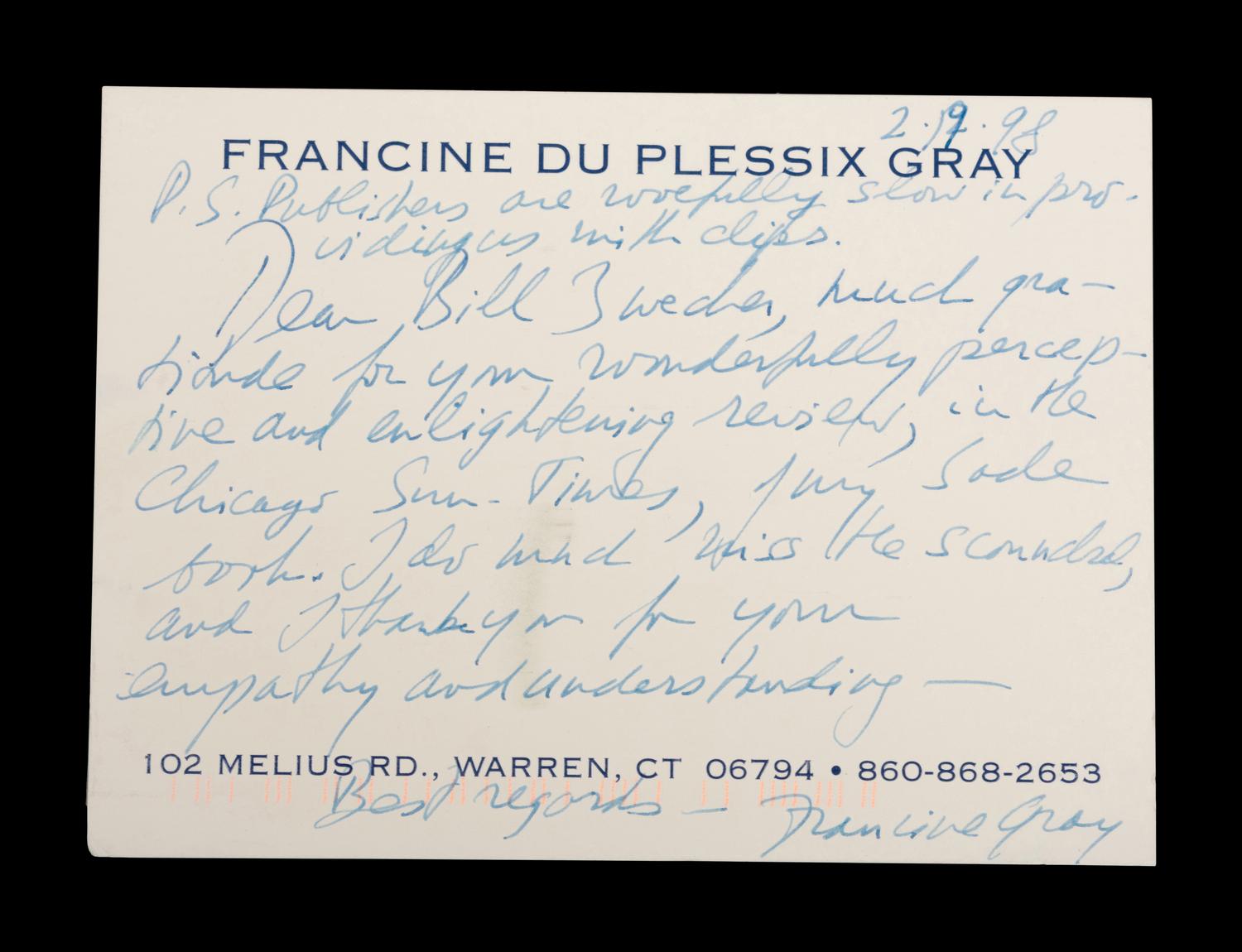 (Celebrity Memorabilia) A collection of 17 personal letters from celebrities, addressed to Bill Zwecker; comprising: