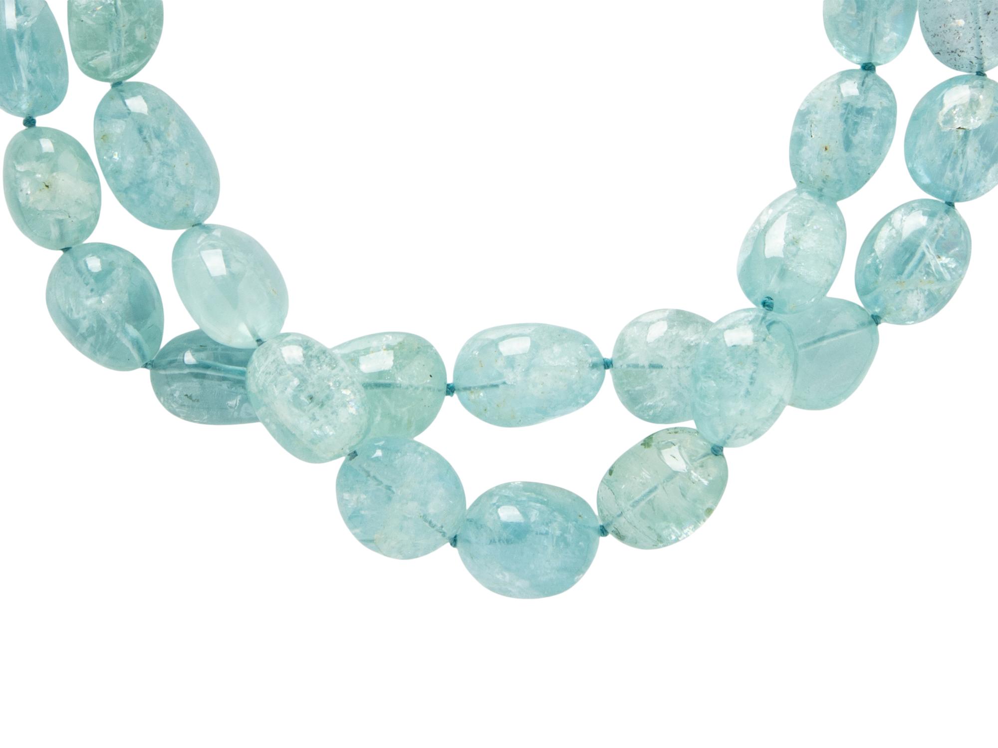 AQUAMARINE BEAD NECKLACE