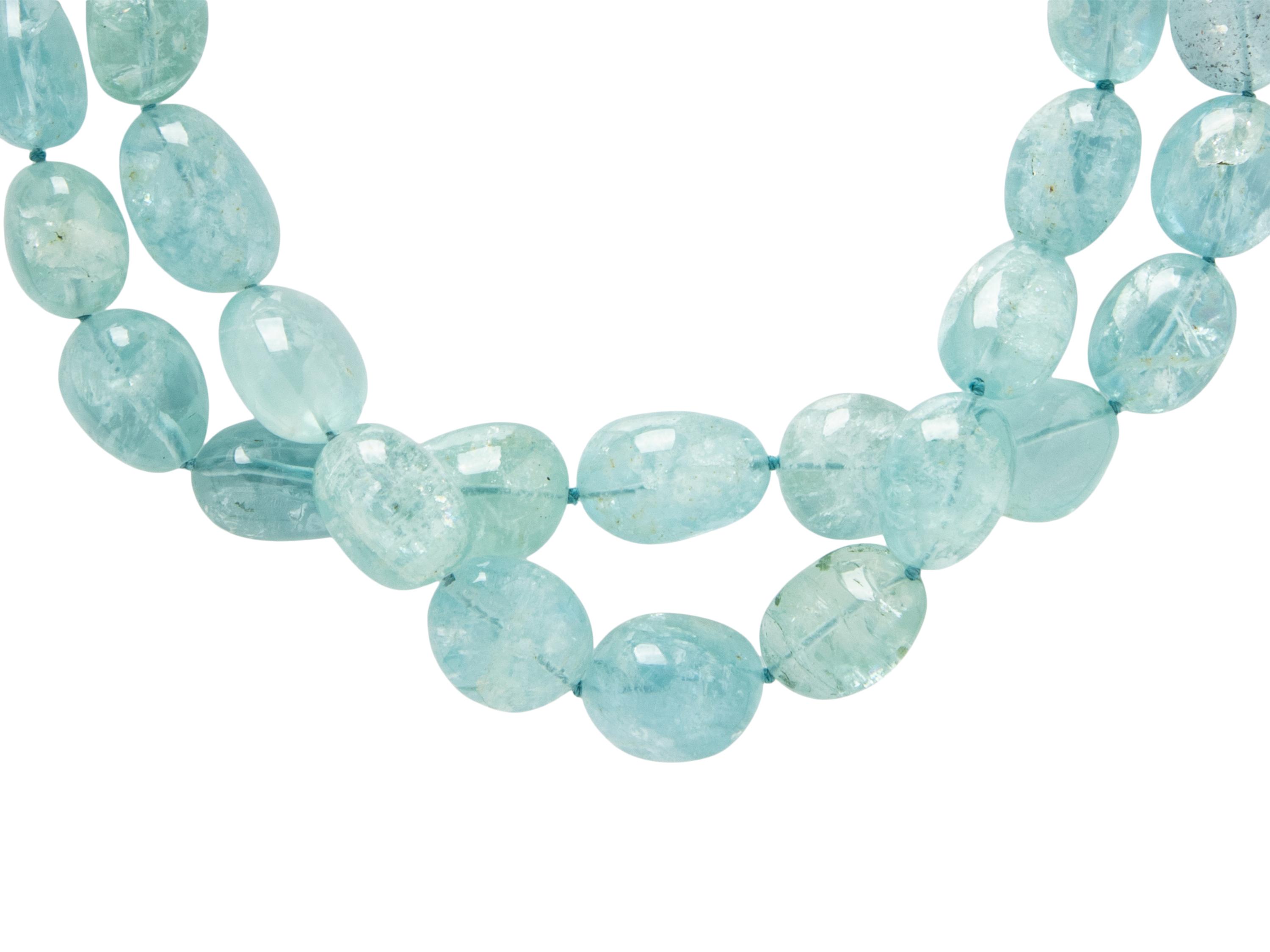 AQUAMARINE BEAD NECKLACE