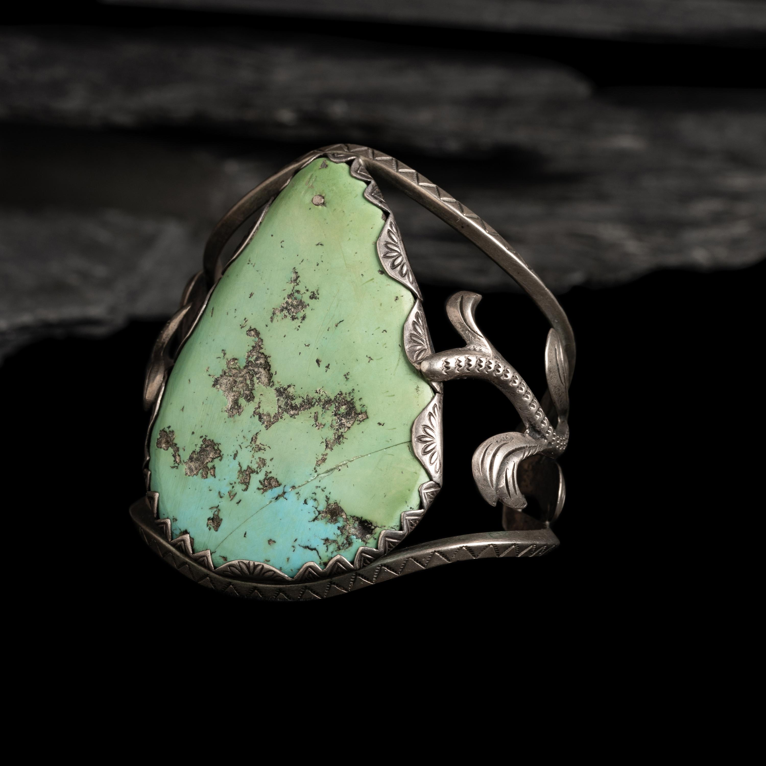 Navajo Silver and Turquoise Cuff Bracelet