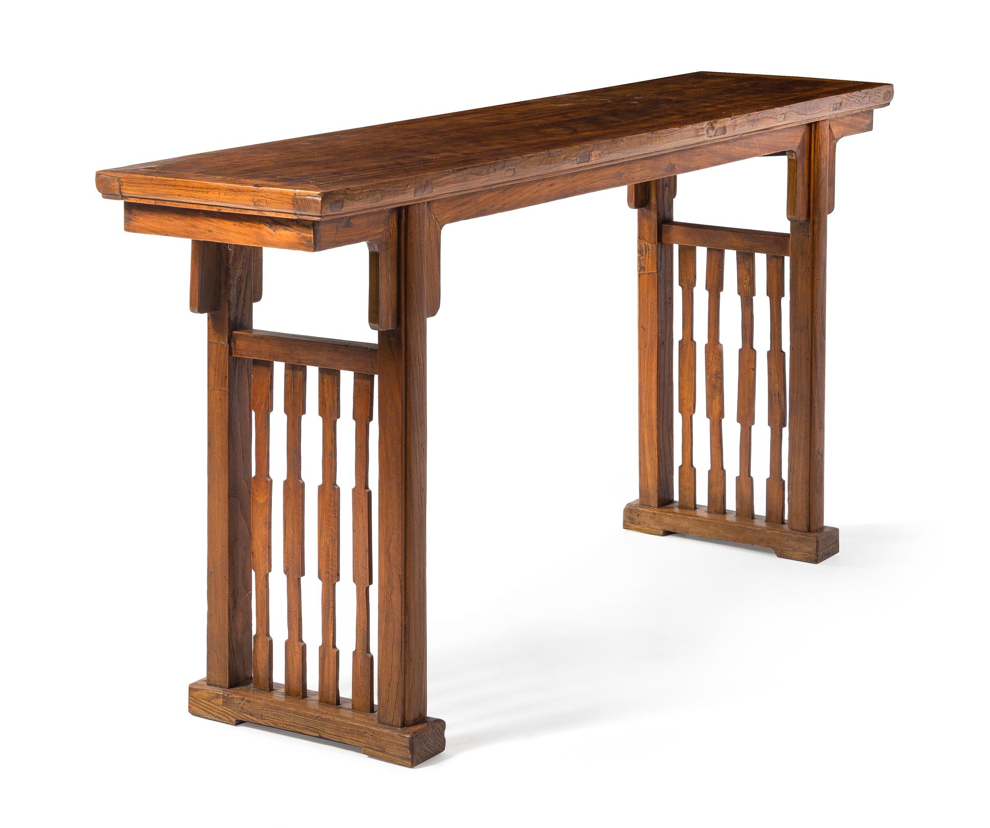 A Chinese Hardwood Altar Table, Pingtou'an Height 33 3/4 x width 70 x depth 16 inches. — 18TH/19TH CENTURY