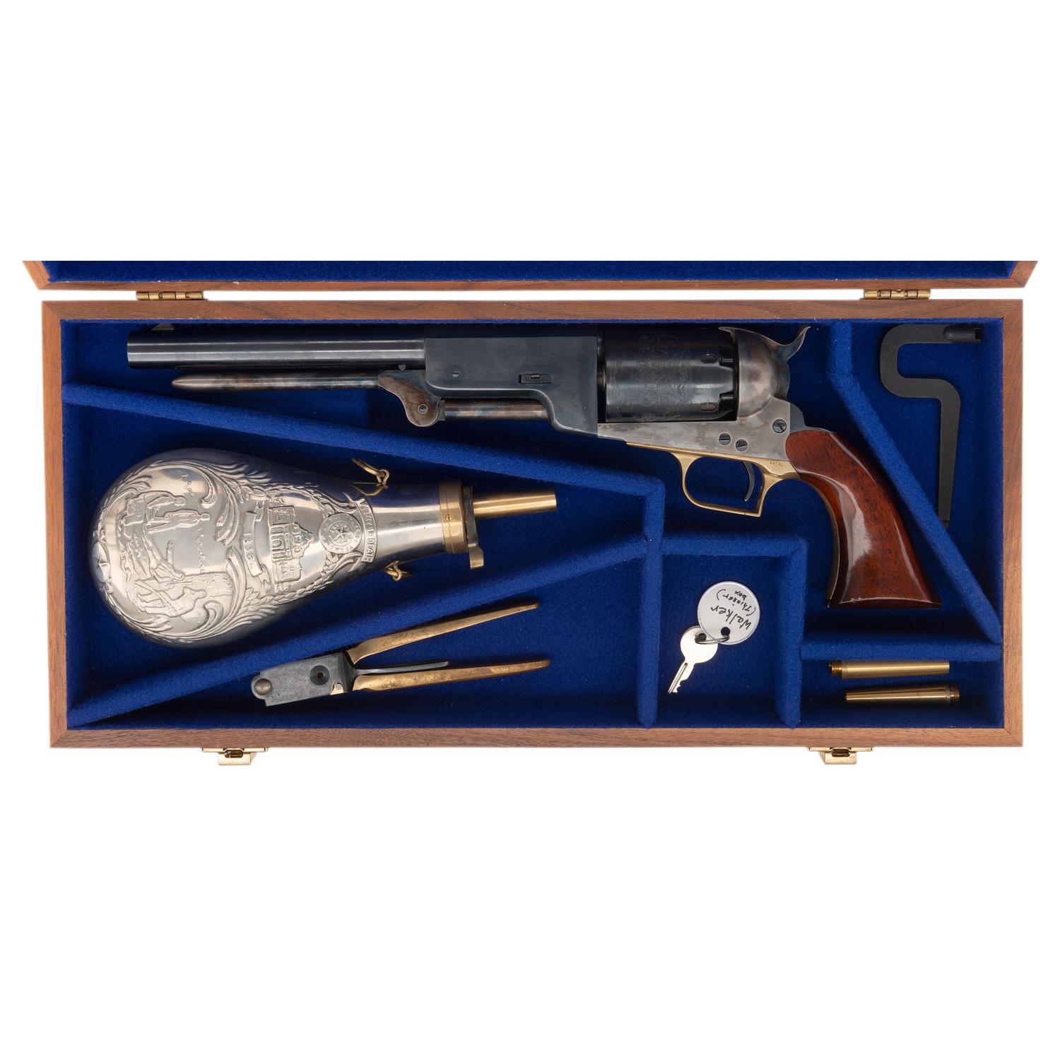 Cased Replica Colt Walker Percussion Revolver with Accessories by Uberti