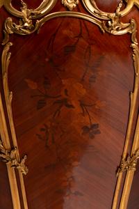A Pair of Louis XV Style Gilt Bronze Mounted Marquetry Pedestals After the Model by Joseph-Emmanuel Zwiener