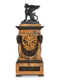 A Restauration Bronze Mounted Marble Clock
