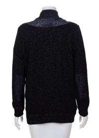A Chanel Black and Navy Metallic Sweater Set, Jacket: 42.