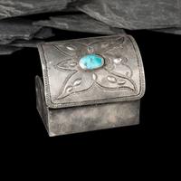 Navajo Silver and Turquoise Lidded Box