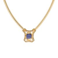 Yellow Gold, Tanzanite, and Diamond Necklace