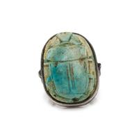 SILVER AND ANCIENT SCARAB RING