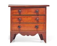 A Miniature George III Inlaid Mahogany Chest of Drawers