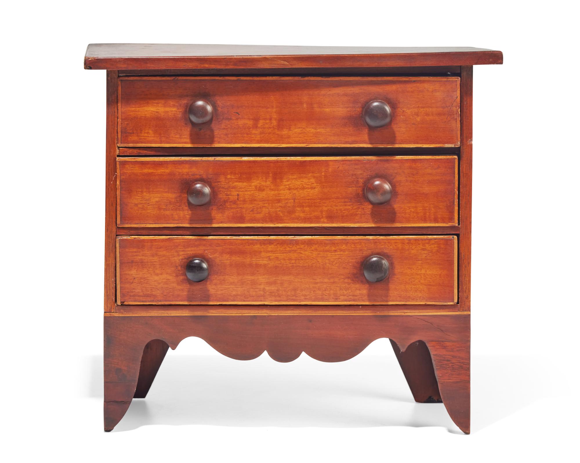 A Miniature George III Inlaid Mahogany Chest of Drawers