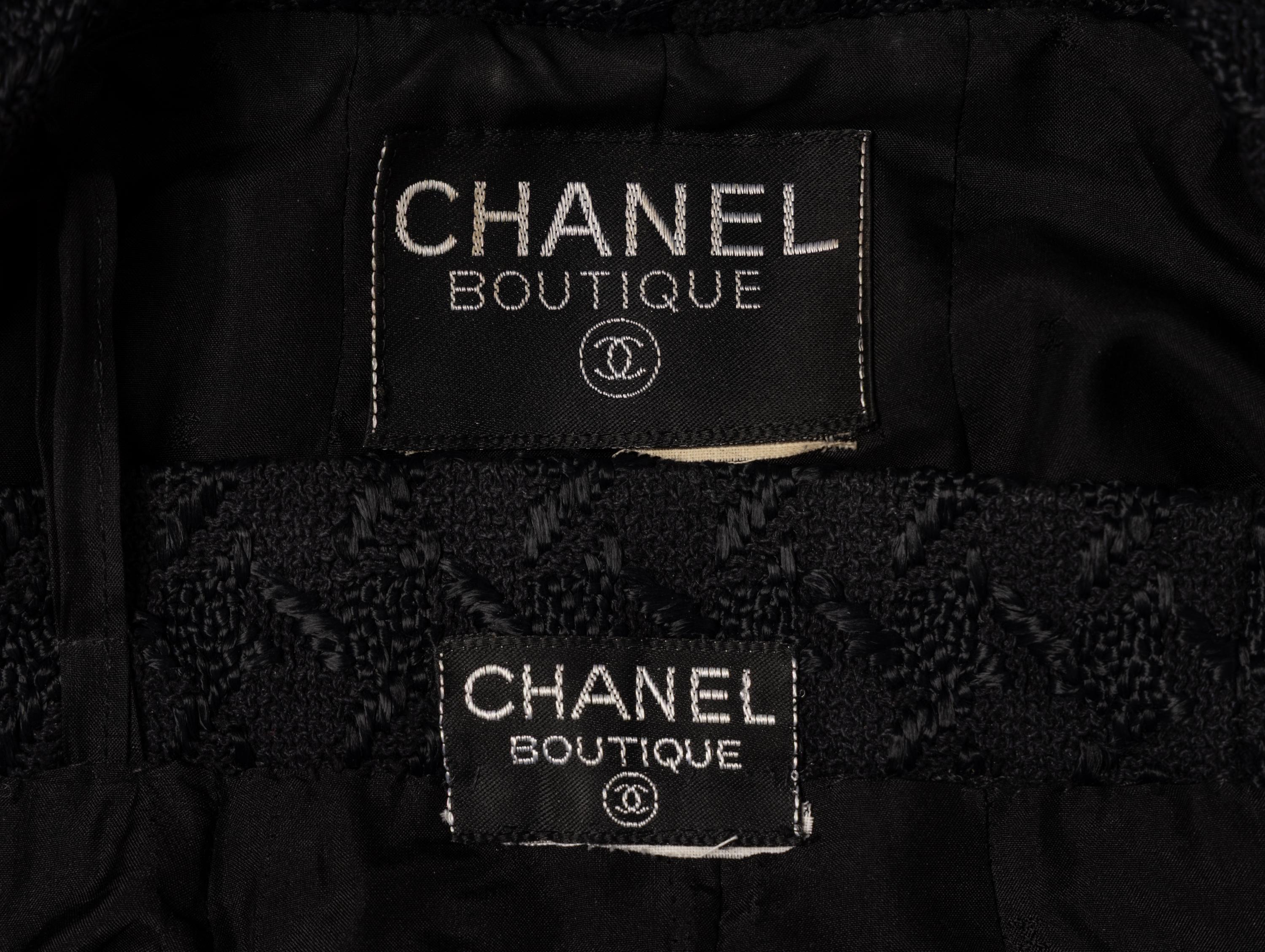 Chanel, Black Jacquard Skirt Suit