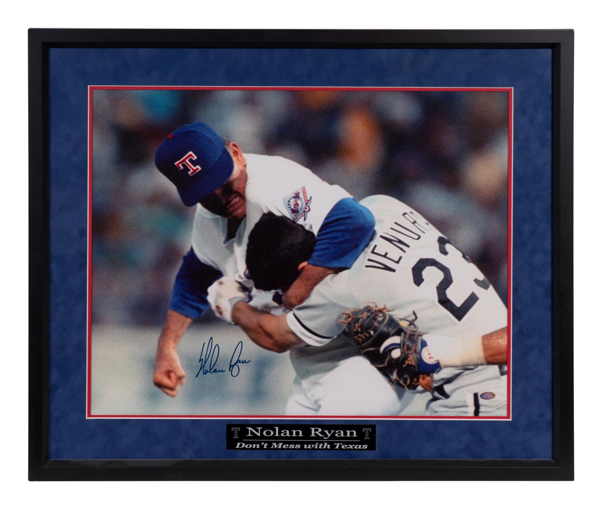 A Nolan Ryan Signed Autograph Large Framed Photograph Inscribed "Don't Mess With Texas" (Ryan Hologram),