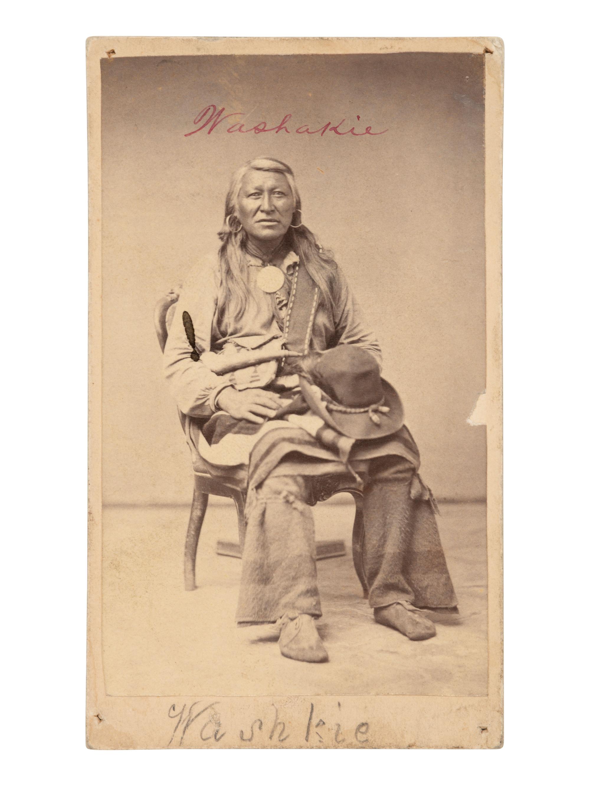 [NATIVE AMERICANS]. [SAVAGE & OTTINGER, photographers]. CDV of Shoshone Chief Washakie, ca 1865.