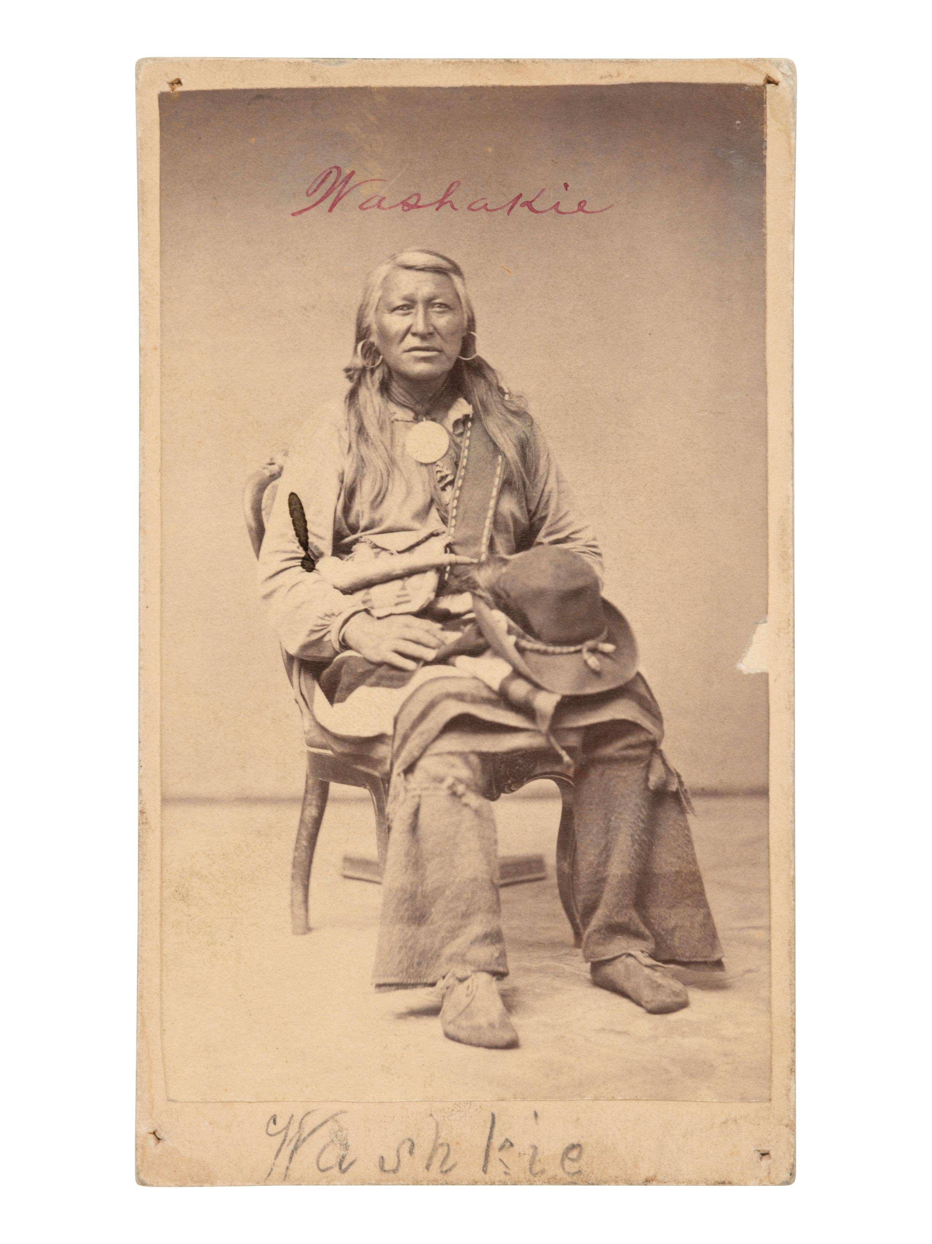 [NATIVE AMERICANS]. [SAVAGE & OTTINGER, photographers]. CDV of Shoshone Chief Washakie, ca 1865.