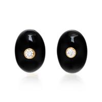 DAVID WEBB, ENAMEL AND DIAMOND EARCLIPS