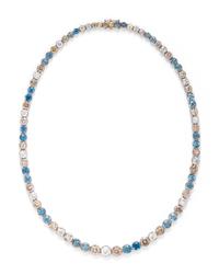 DIAMOND, COLORED DIAMOND AND AQUAMARINE RIVIÈRE NECKLACE