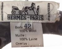 An Hermes Black Wool Cardigan Sweater, Size 42.