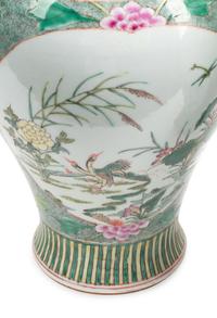 A Pair of Chinese Famille Verte Porcelain Vases