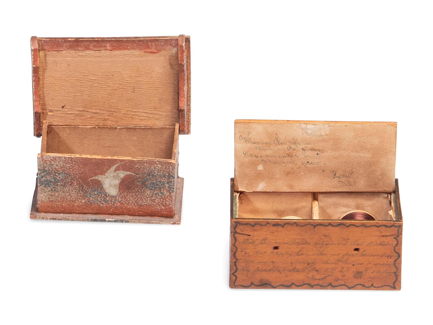 Two Miniature Paint-Decorated Boxes