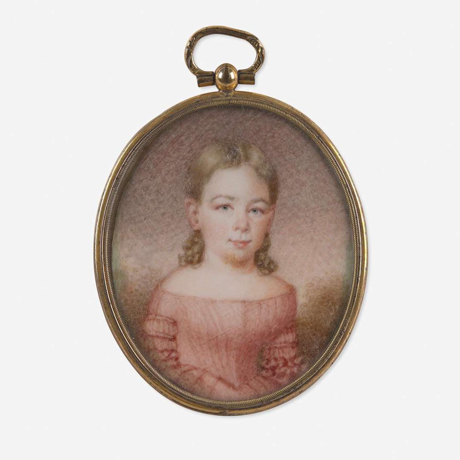 John Carlin (1813-1891) and other Two Portrait Miniatures: George Gray Lyman and a Girl in Pink Dress from New England