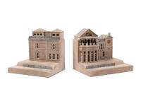 Two Resin Architectural Book Ends