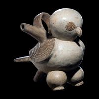 A Calima Bichrome Bird Effigy Vessel