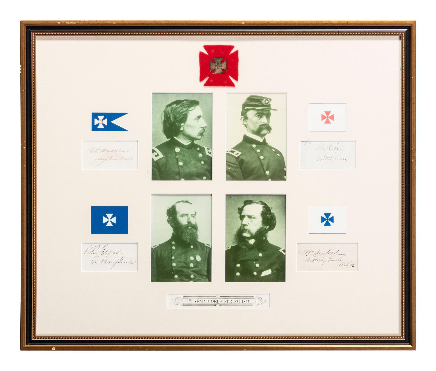 [CIVIL WAR]. 13 autographs of leaders of the Army of Potomac, incl. MEADE, SEDGWICK, and BIRNEY.