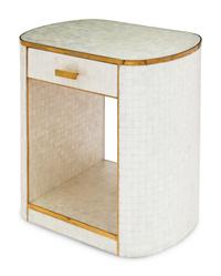 A Platt Collection Capiz Shell and Brass Side Table