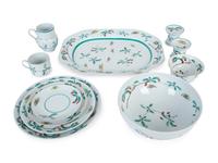 A 62-Piece Mottahedeh Famille Verte Porcelain Part Dinner Service — 20TH/21ST CENTURY