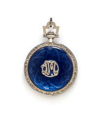 An Edwardian 18 Karat Yellow Gold, Platinum, Diamond and Enamel Pendant Watch, French, 12.10 dwts.