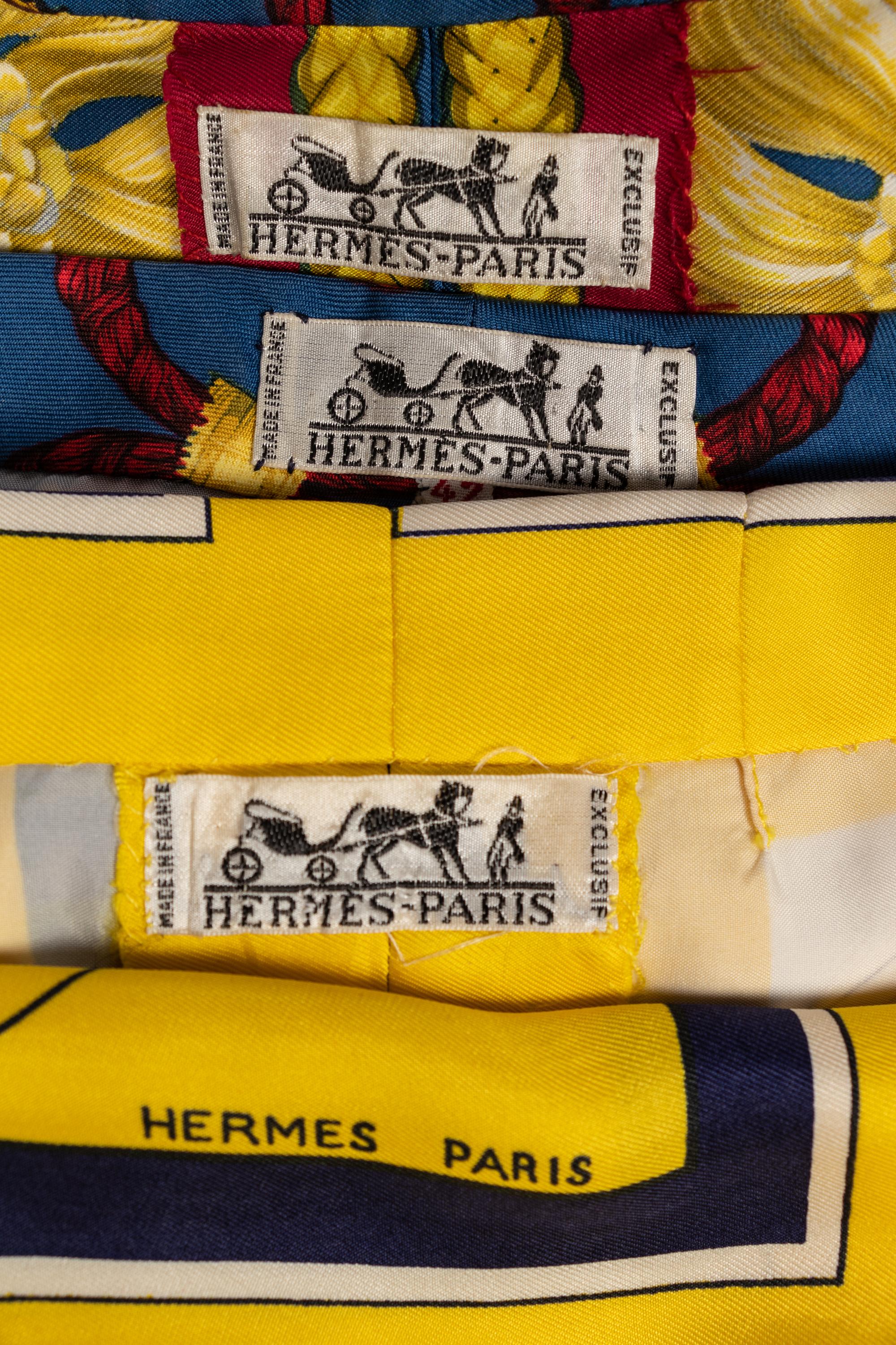 Hermès Silk Ensemble and Top with Matching Silk Scarf, 1960s