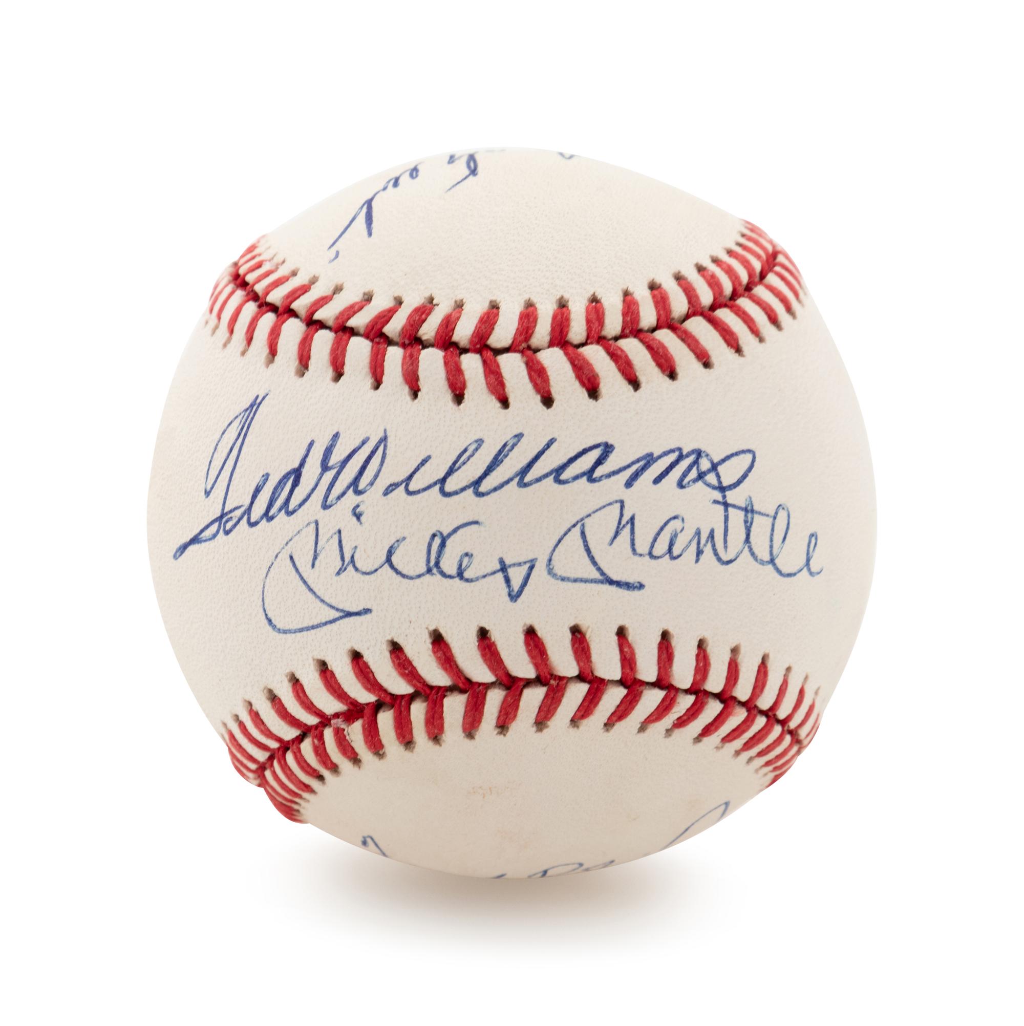 A Triple Crown Winners Multi Signed Baseball (Mickey Mantle, Frank Robinson, Ted Williams, Carl Yastrzemski)