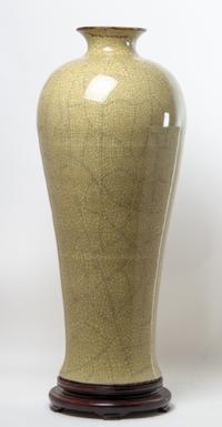 A Large Ge-Type Porcelain Vase Height of vase 37 1/2 inches.