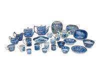 A Collection of Staffordshire Blue and White Transferware Table Articles