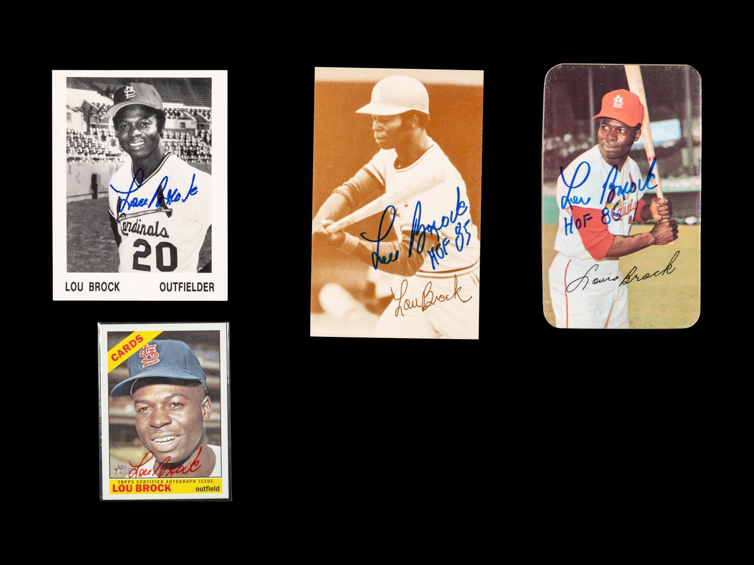 A Group of 20 St. Louis Cardinals Hall of Famers Signed Autograph Items