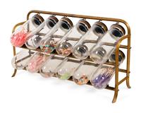 A Countertop Apothecary Brass and Glass Display