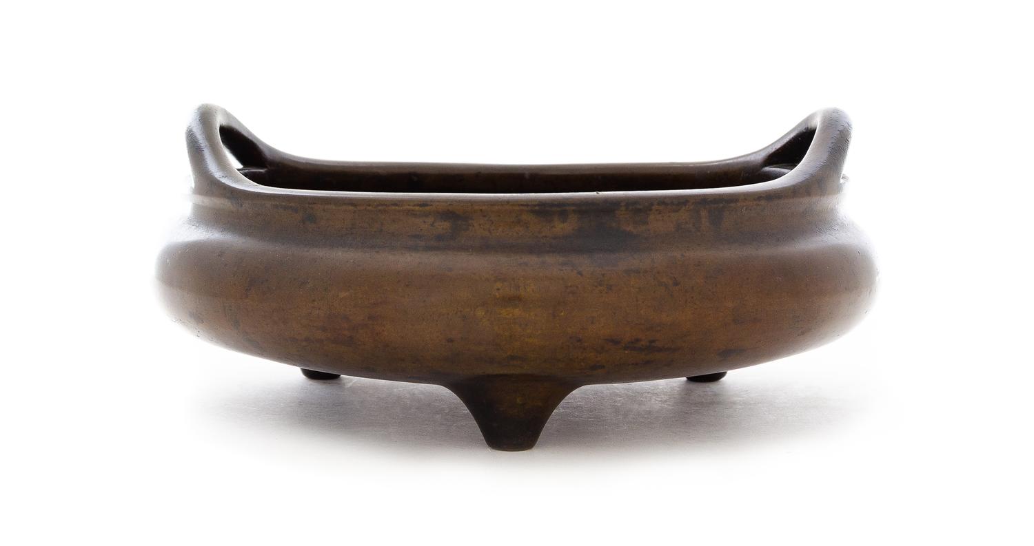 A Bronze Tripod Censer Diameter 9 1/2 inches. — EARLY QING DYNASTY