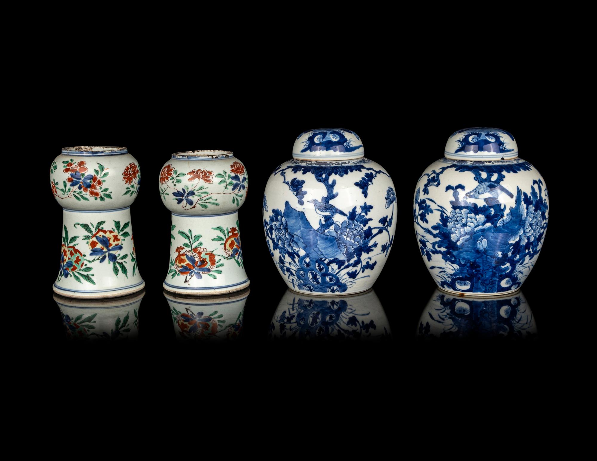 Two Pairs of Chinese Porcelain Vessels